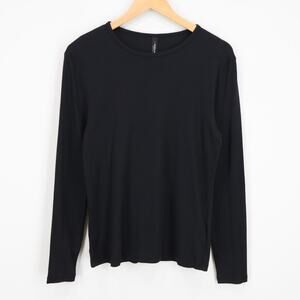 American Giant Women's Luxe Rib Crew Long Sleeve Black Size XL NWOT